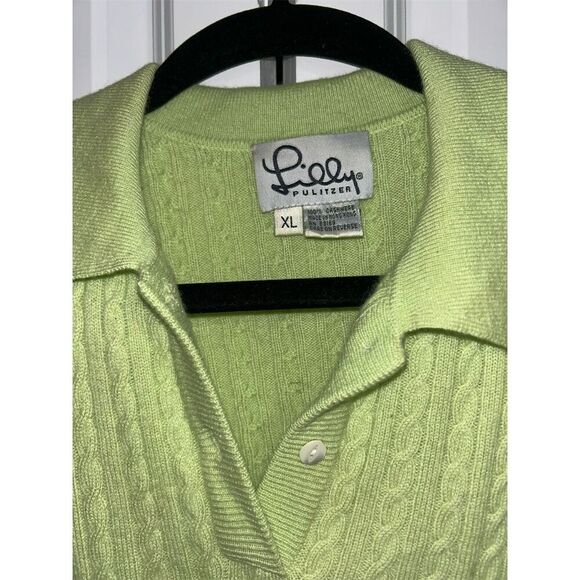 Lilly Pulitzer Women's XL Green Cashmere Sleeveless Sweater Vest - Picture 2 of 5